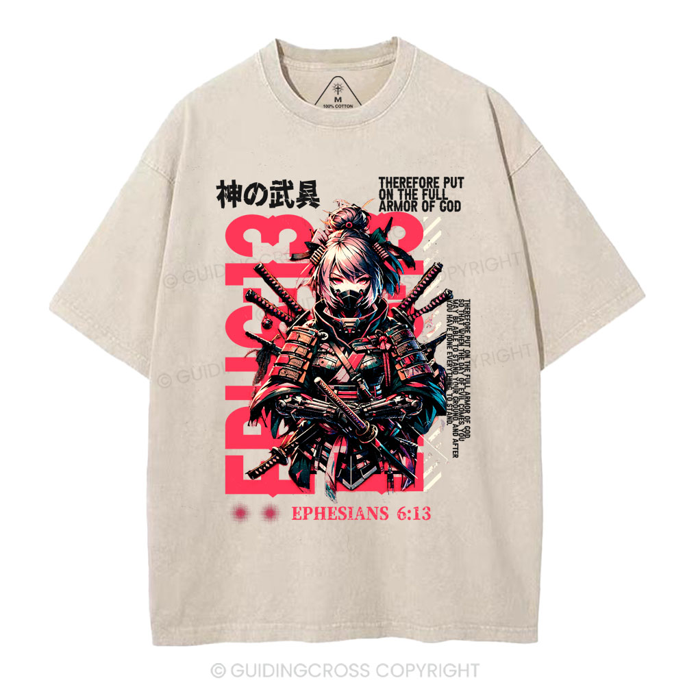 Armor Of God Christian Washed T-Shirt