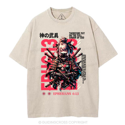 Armor Of God Christian Washed T-Shirt