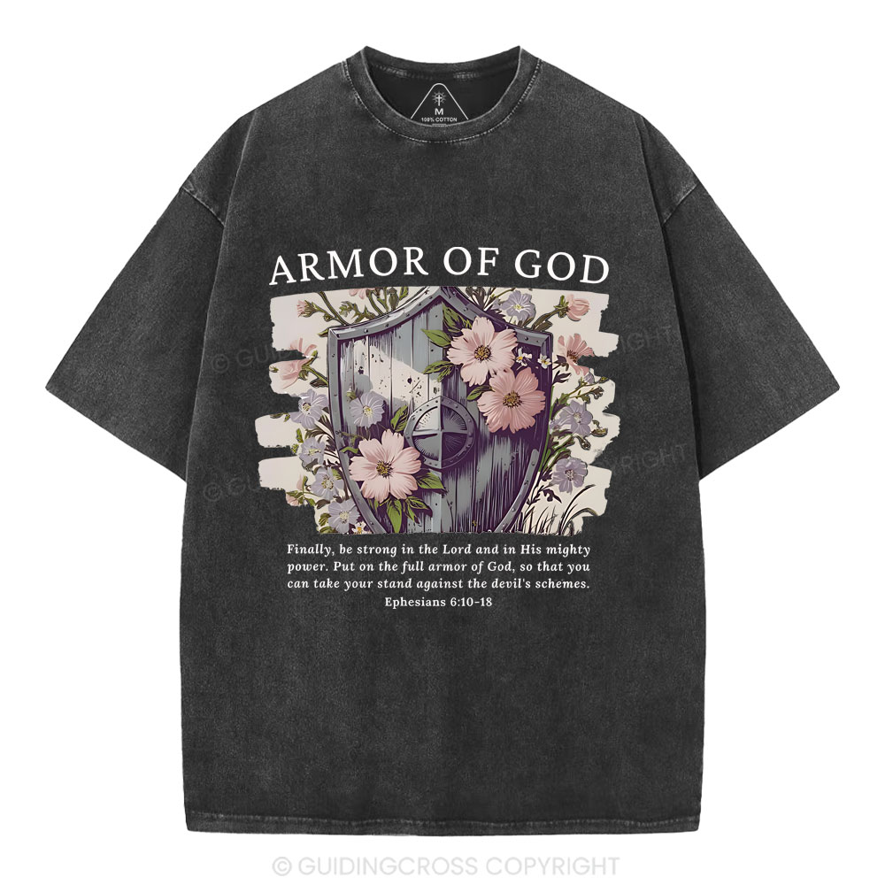Armor Of God Christian Washed T-Shirt