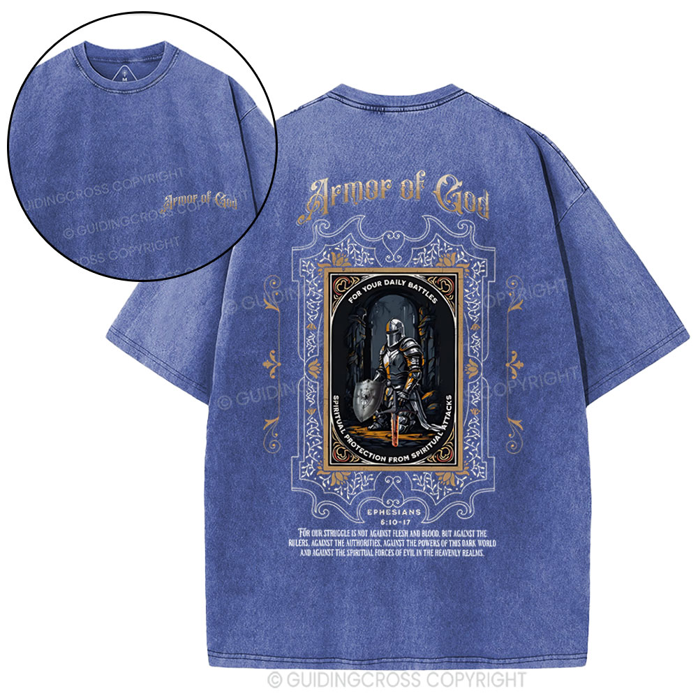 Armor Of God Christian Washed T-Shirt