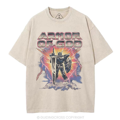 Armor Of God Christian Washed T-Shirt