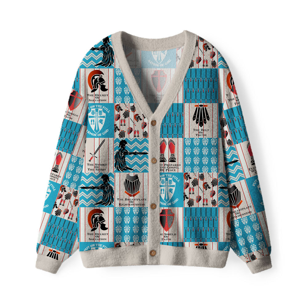 Armor Of God Furry Christian Lightweight Cardigan