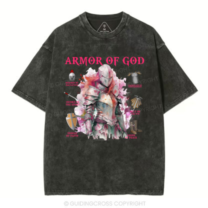 Armor Of God Warrior Christian Washed T-Shirt