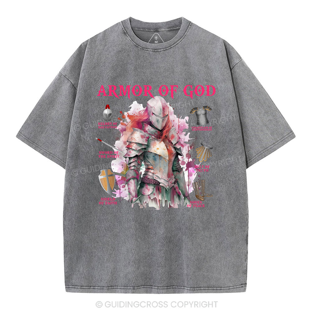 Armor Of God Warrior Christian Washed T-Shirt