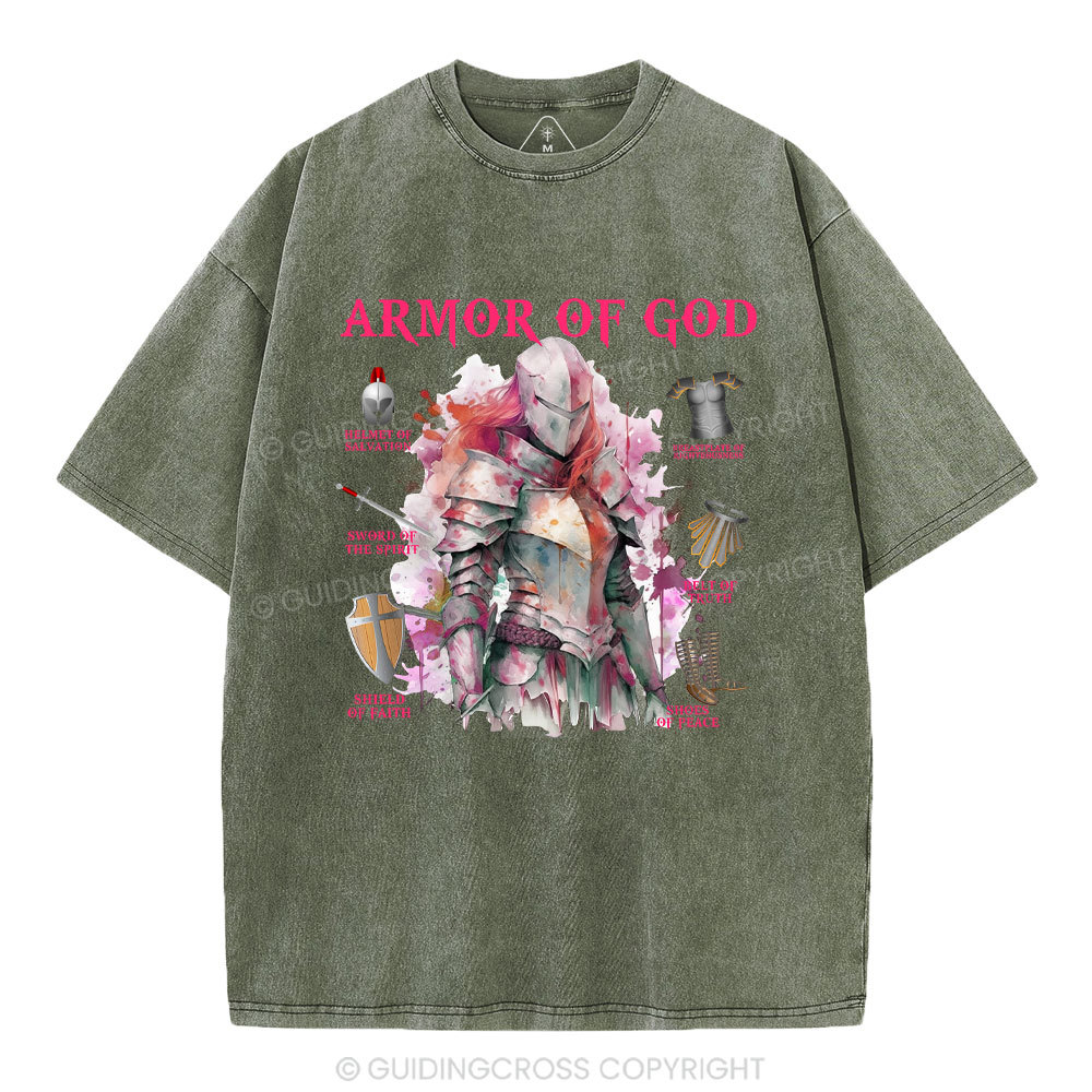 Armor Of God Warrior Christian Washed T-Shirt