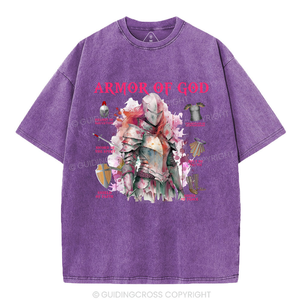 Armor Of God Warrior Christian Washed T-Shirt
