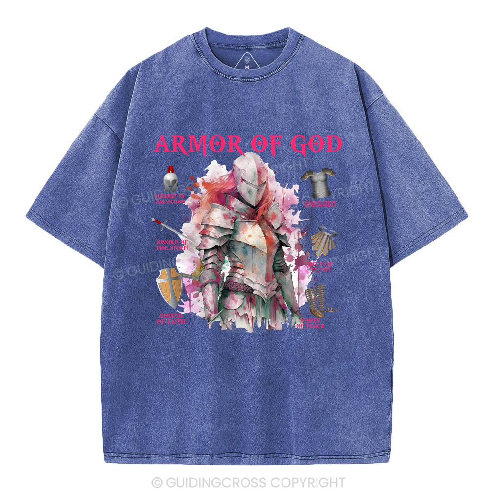 Armor Of God Warrior Christian Washed T-Shirt