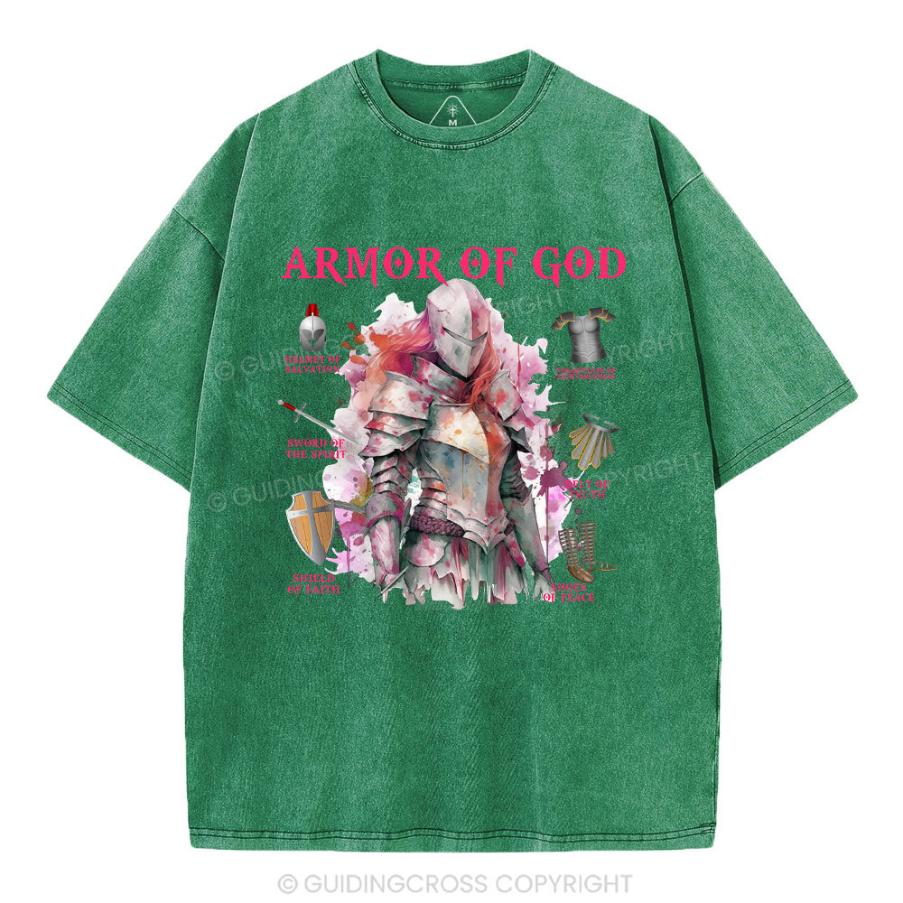 Armor Of God Warrior Christian Washed T-Shirt