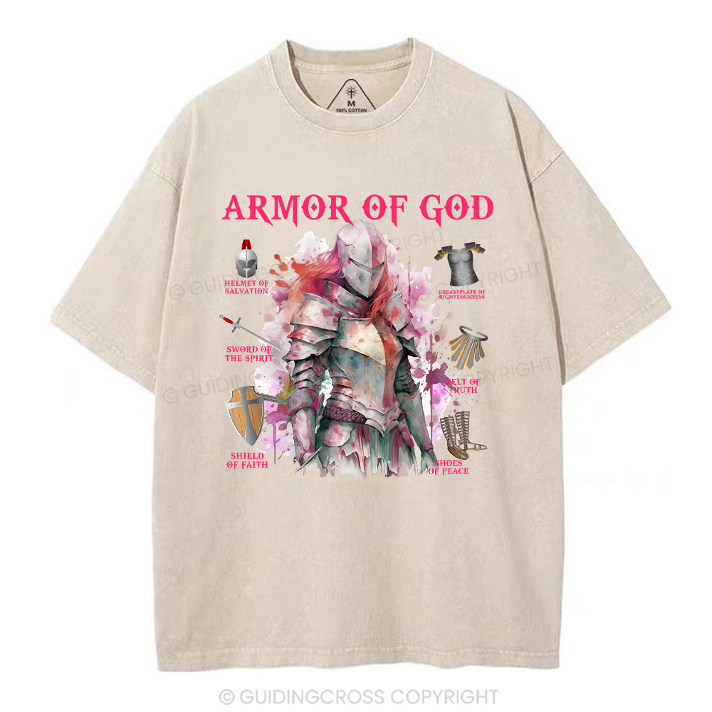 Armor Of God Warrior Christian Washed T-Shirt