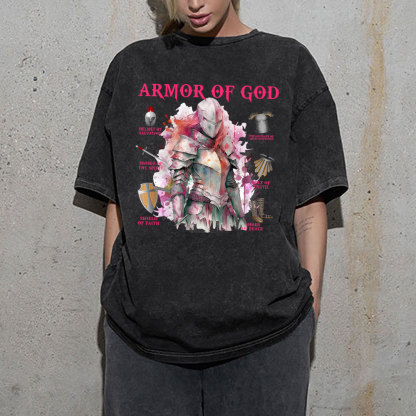 Armor Of God Warrior Christian Washed T-Shirt