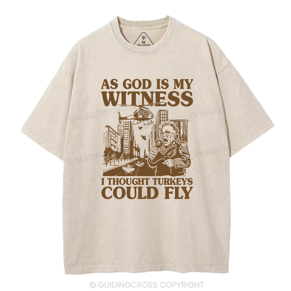 As God Is My Witness I Thought Turkeys Could Fly Christian Washed T-Shirt