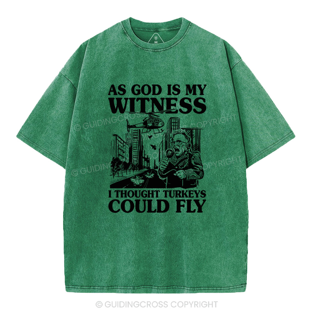 As God Is My Witness I Thought Turkeys Could Fly Christian Washed T-Shirt