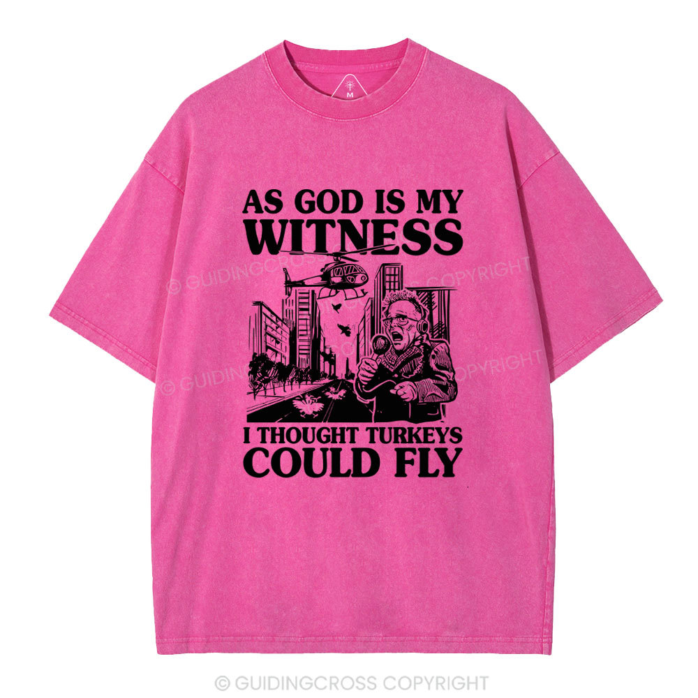 As God Is My Witness I Thought Turkeys Could Fly Christian Washed T-Shirt