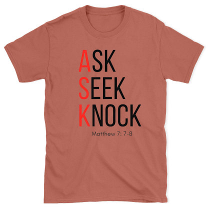 Ask Seek Knock Chirstian T-Shirt