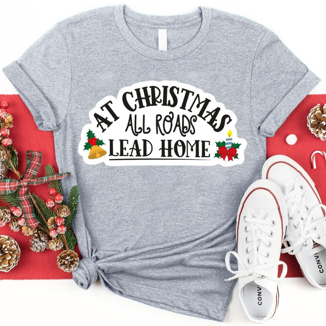 At Christmas All Road Lead Home Christian Christmas T-Shirt