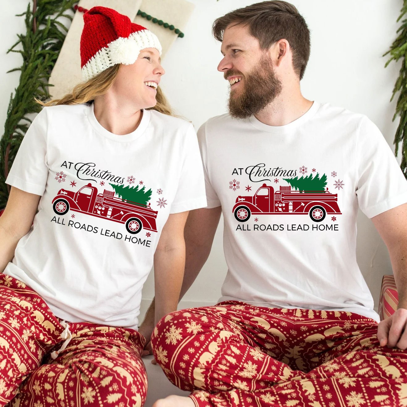 At Christmas All The Road Lead Home Christian T-Shirt