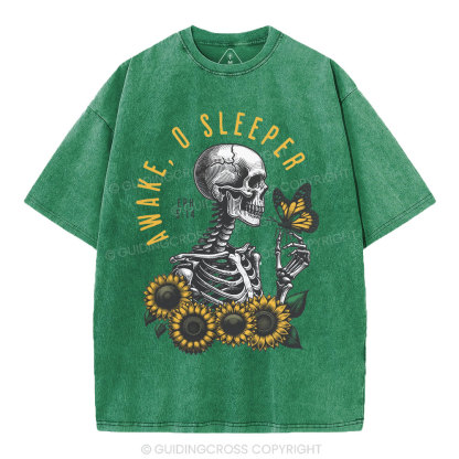 Awake O Sleeper Christian Washed T-Shirt