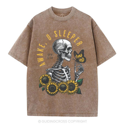 Awake O Sleeper Christian Washed T-Shirt