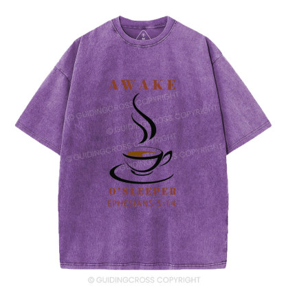 Awake O'sleeper  Christian Washed T-Shirt