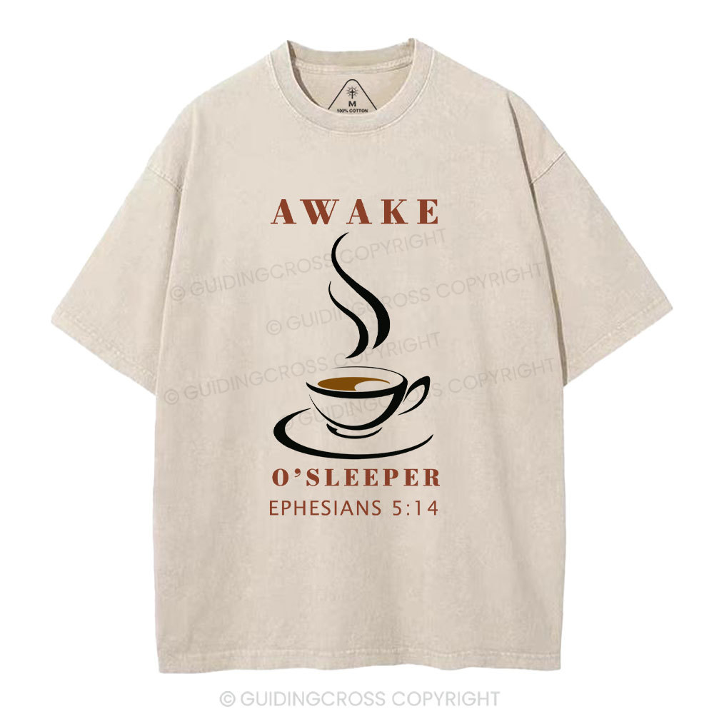 Awake O'sleeper  Christian Washed T-Shirt