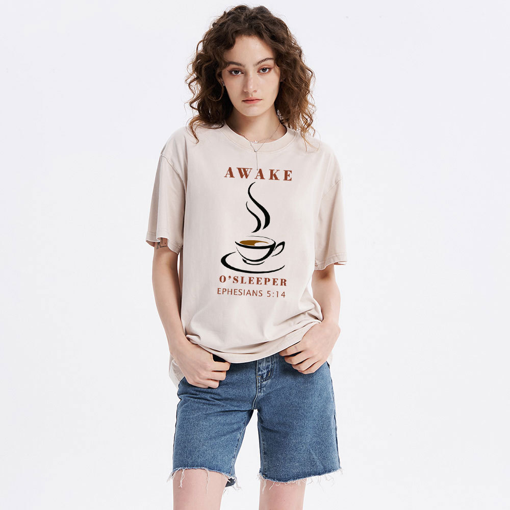 Awake O'sleeper  Christian Washed T-Shirt