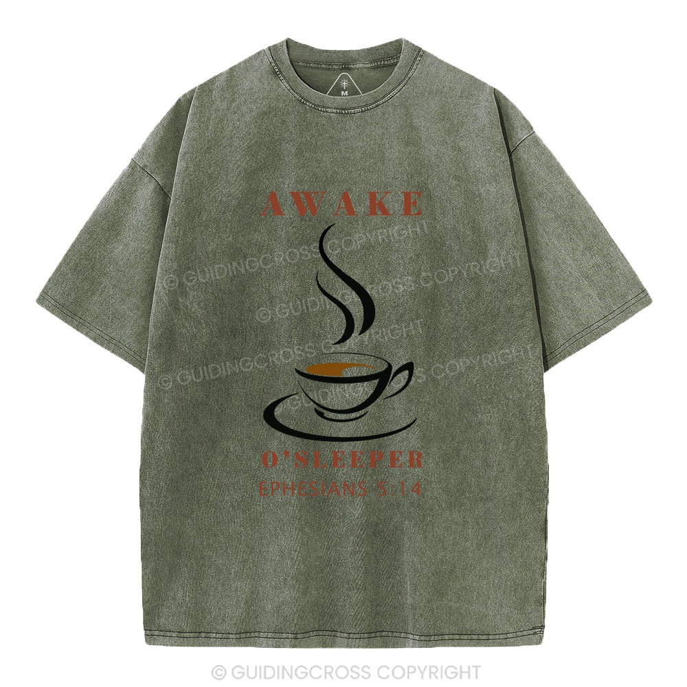 Awake O'sleeper  Christian Washed T-Shirt