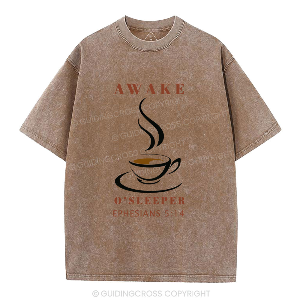 Awake O'sleeper  Christian Washed T-Shirt
