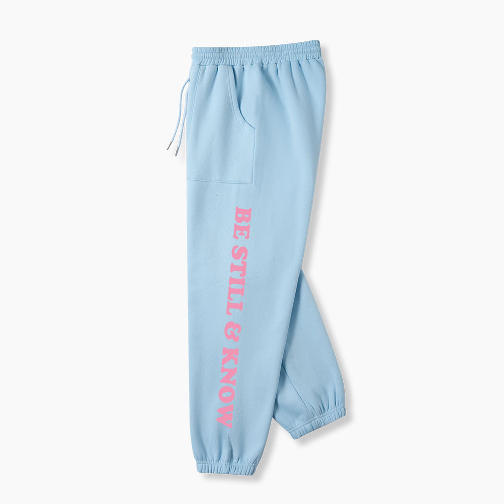 Be Still Know Christian Fleece Sweatpants