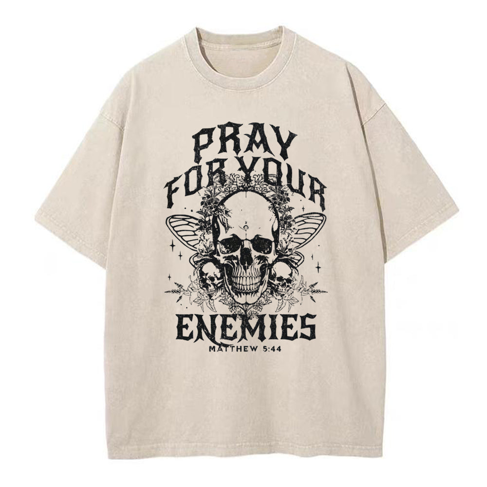 Pray For Your Enemies Christian Washed T-Shirt Sale - GuidingCross