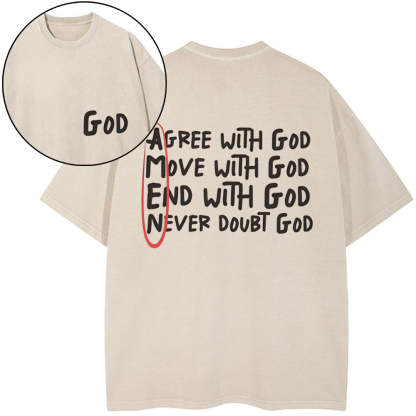 Amen Agree With God Christian Washed T-Shirt