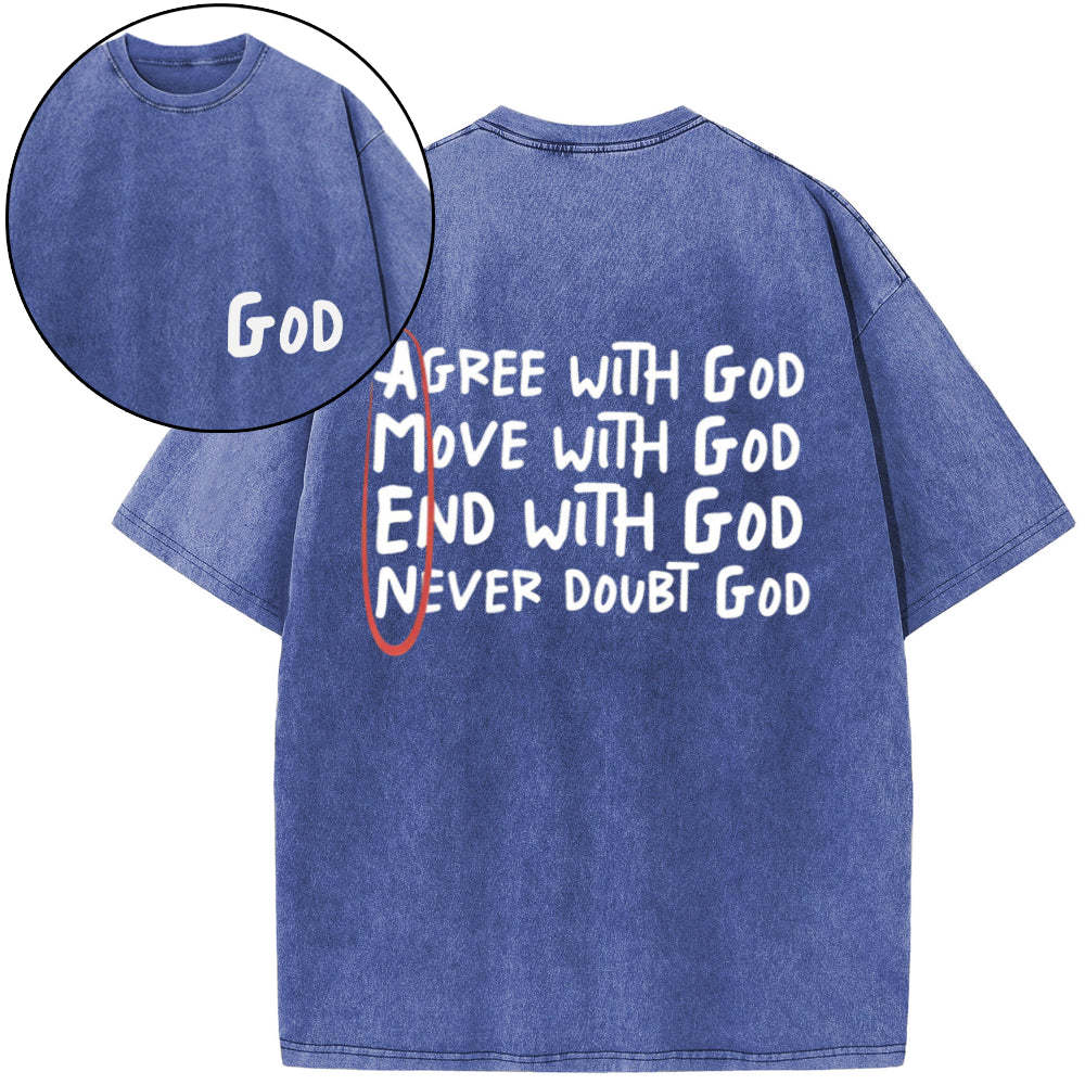 Amen Agree With God Christian Washed T-Shirt