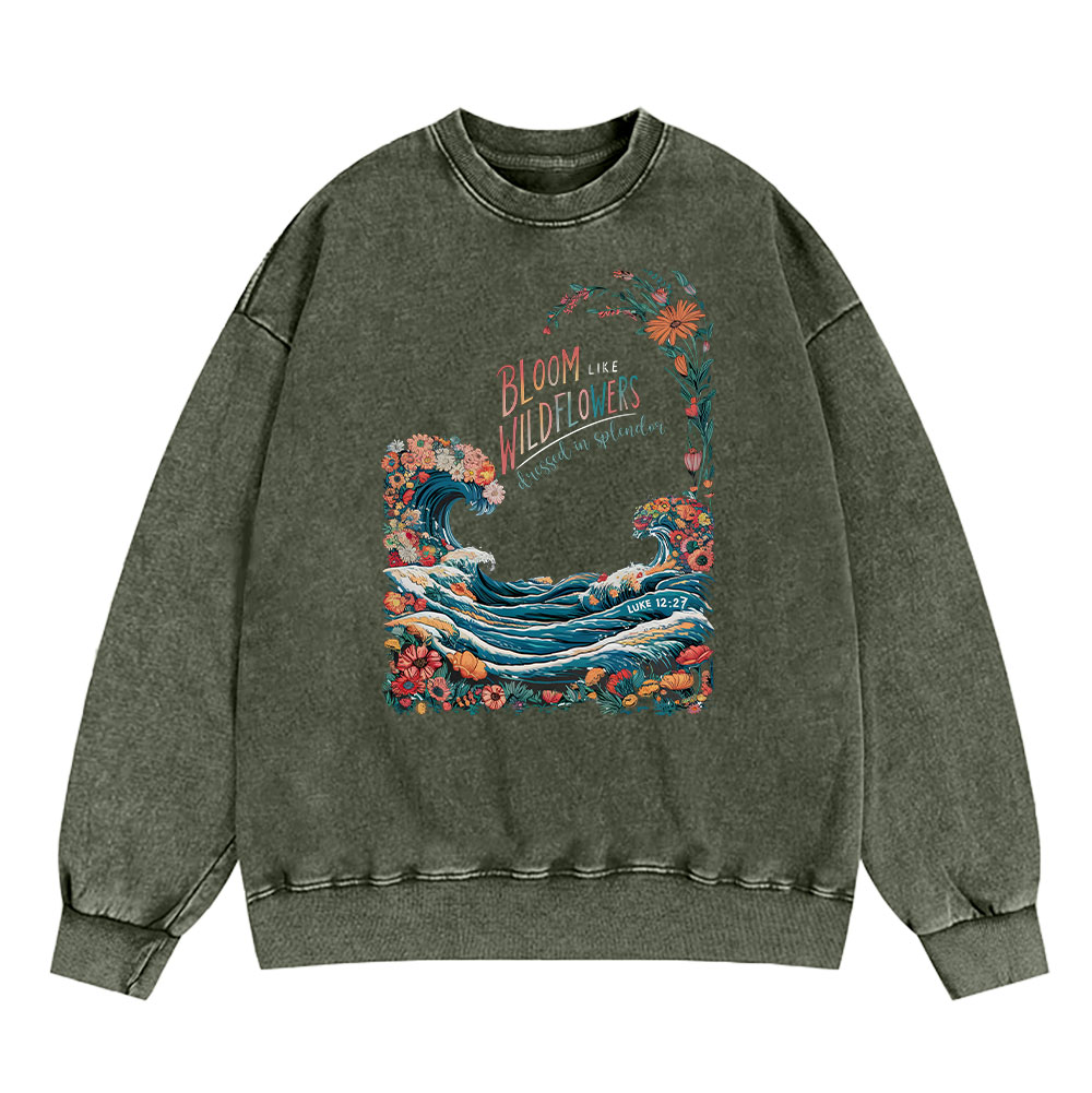 BLoom Wildflowers Chrsitian Washed Sweatshirt