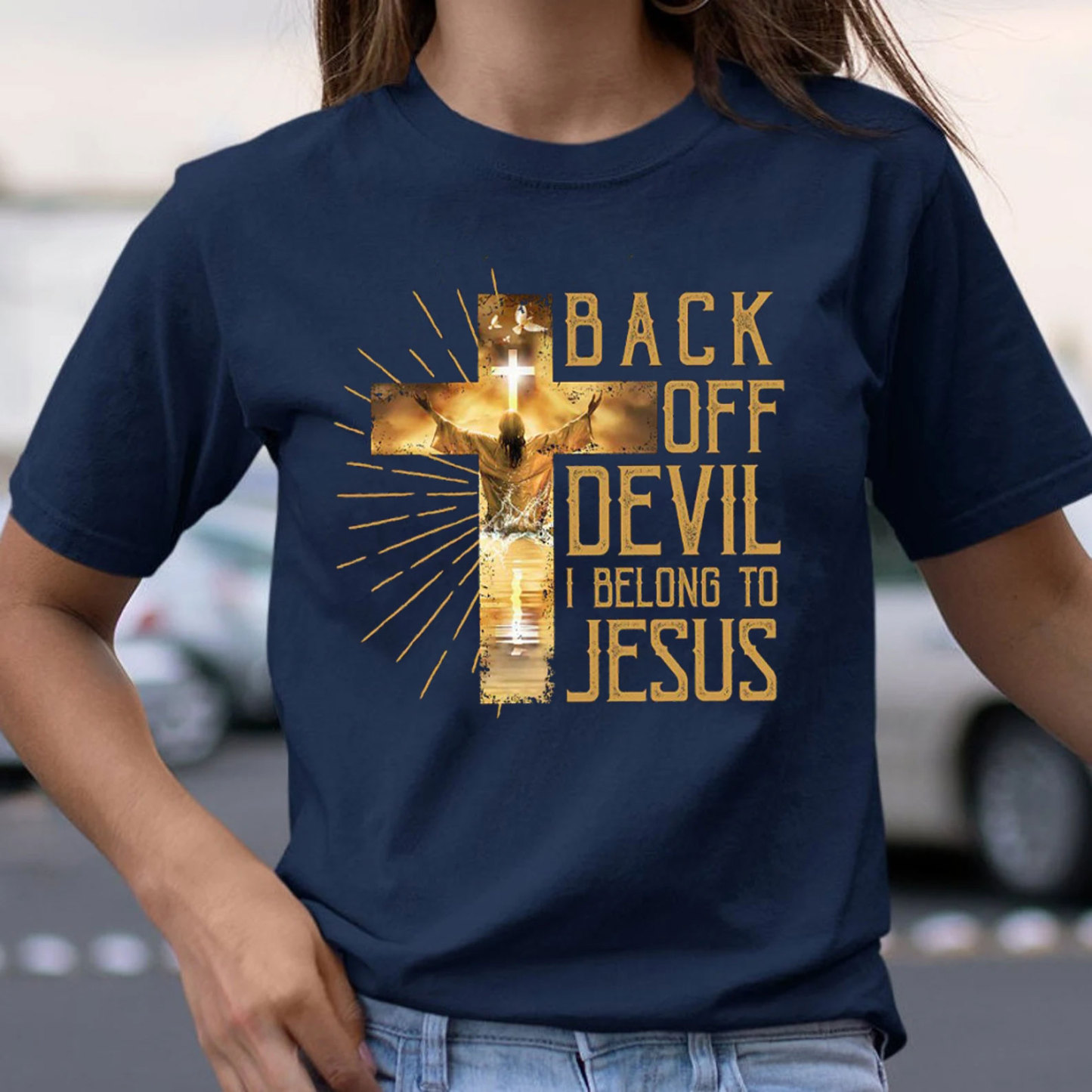 Back Off Devil I Belong To Jesus Christian T-Shirt