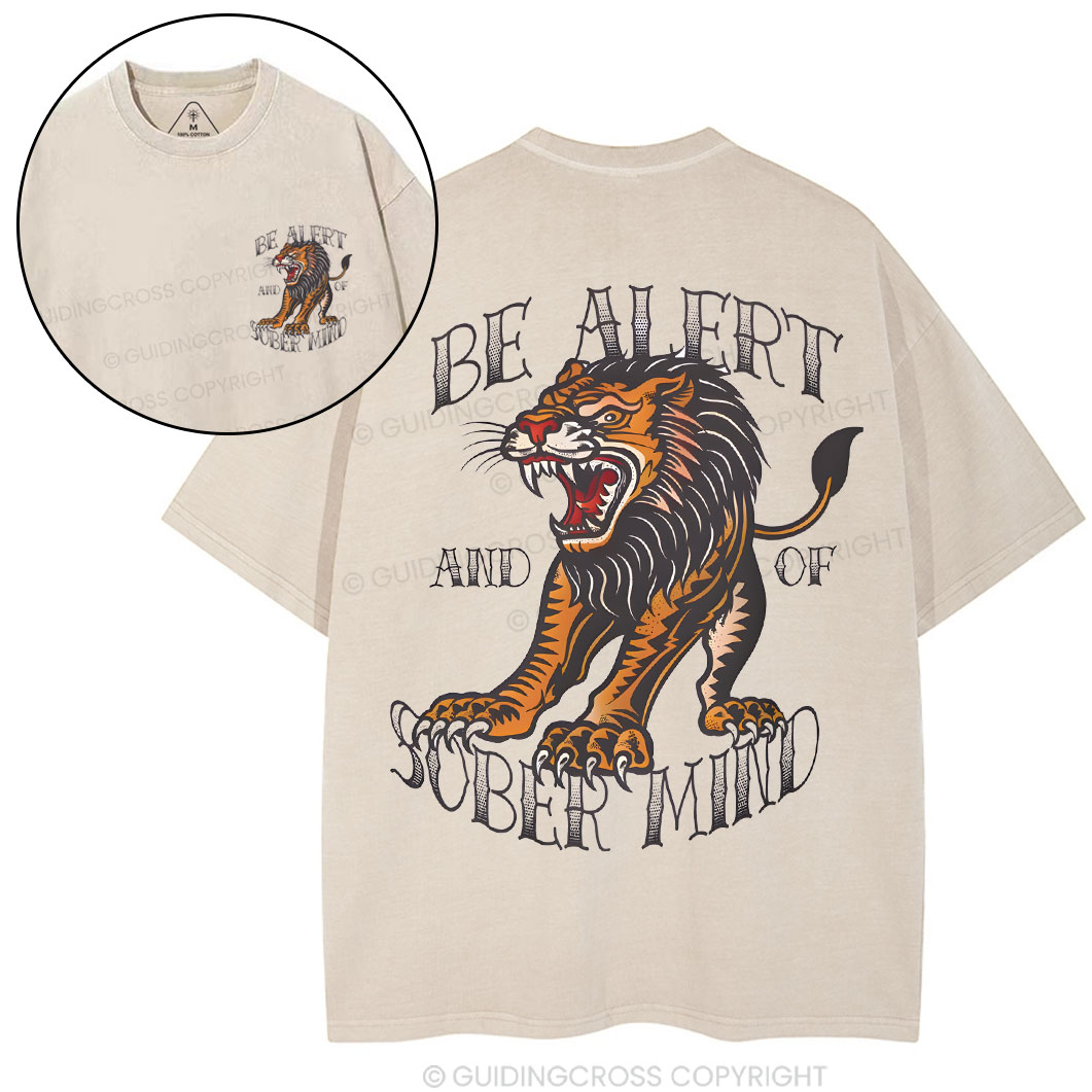 Be Alert And Of Sober Mind Chirstian Washed T-Shirt