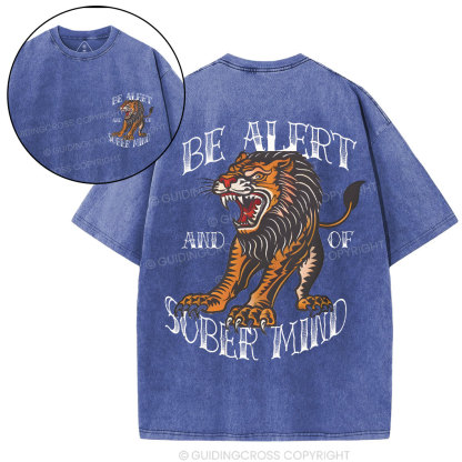Be Alert And Of Sober Mind Chirstian Washed T-Shirt