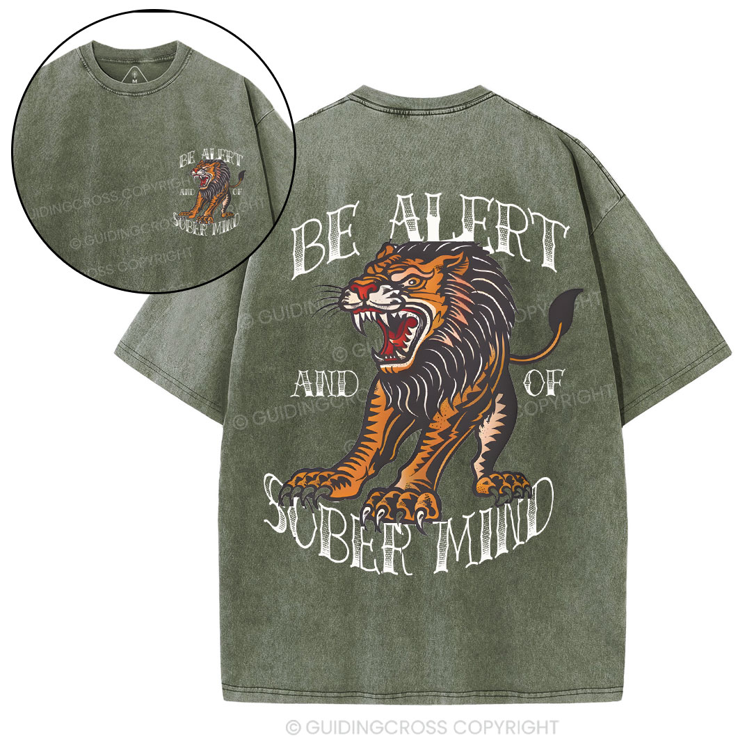 Be Alert And Of Sober Mind Chirstian Washed T-Shirt