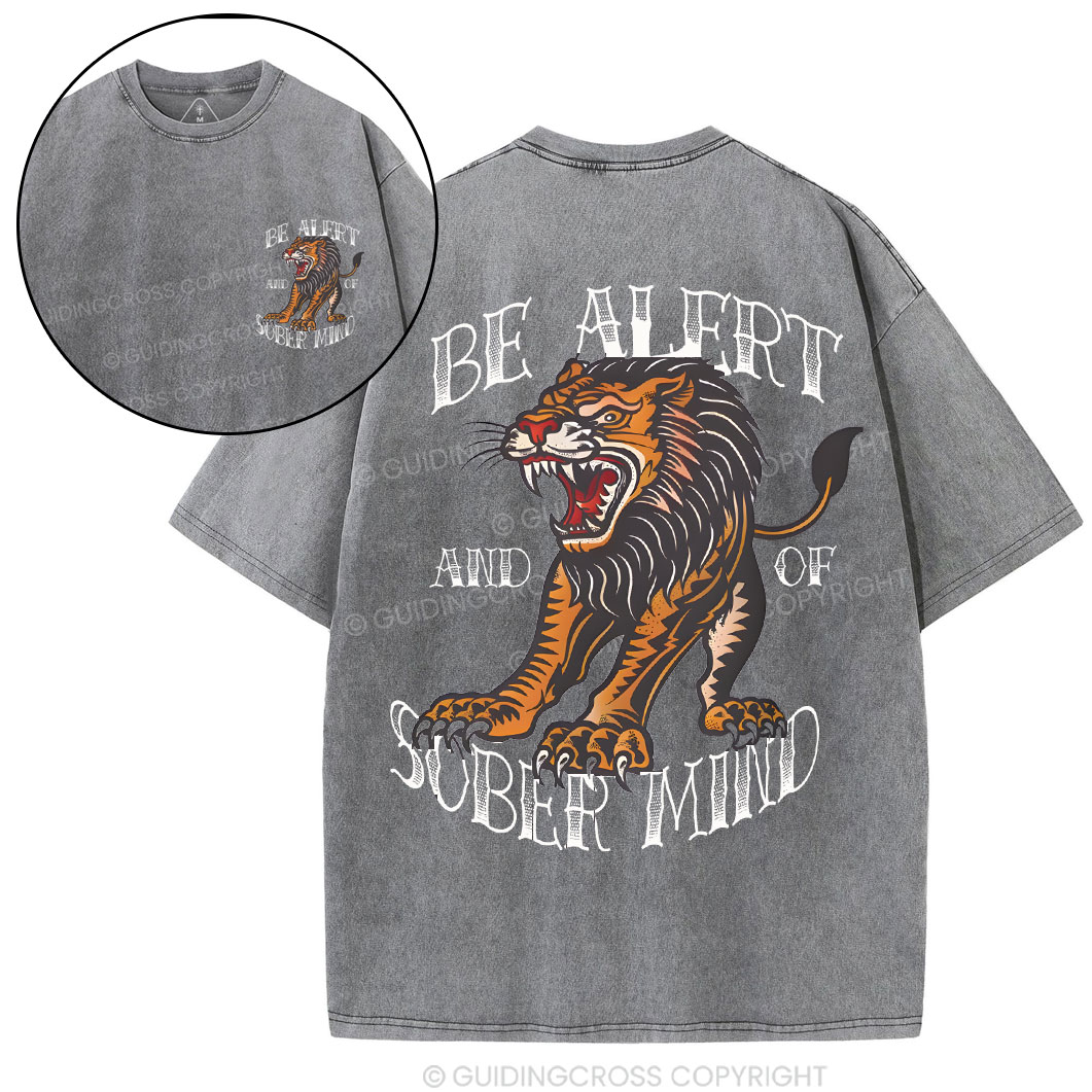 Be Alert And Of Sober Mind Chirstian Washed T-Shirt