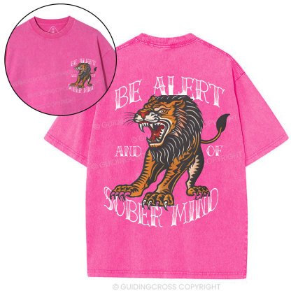 Be Alert And Of Sober Mind Chirstian Washed T-Shirt