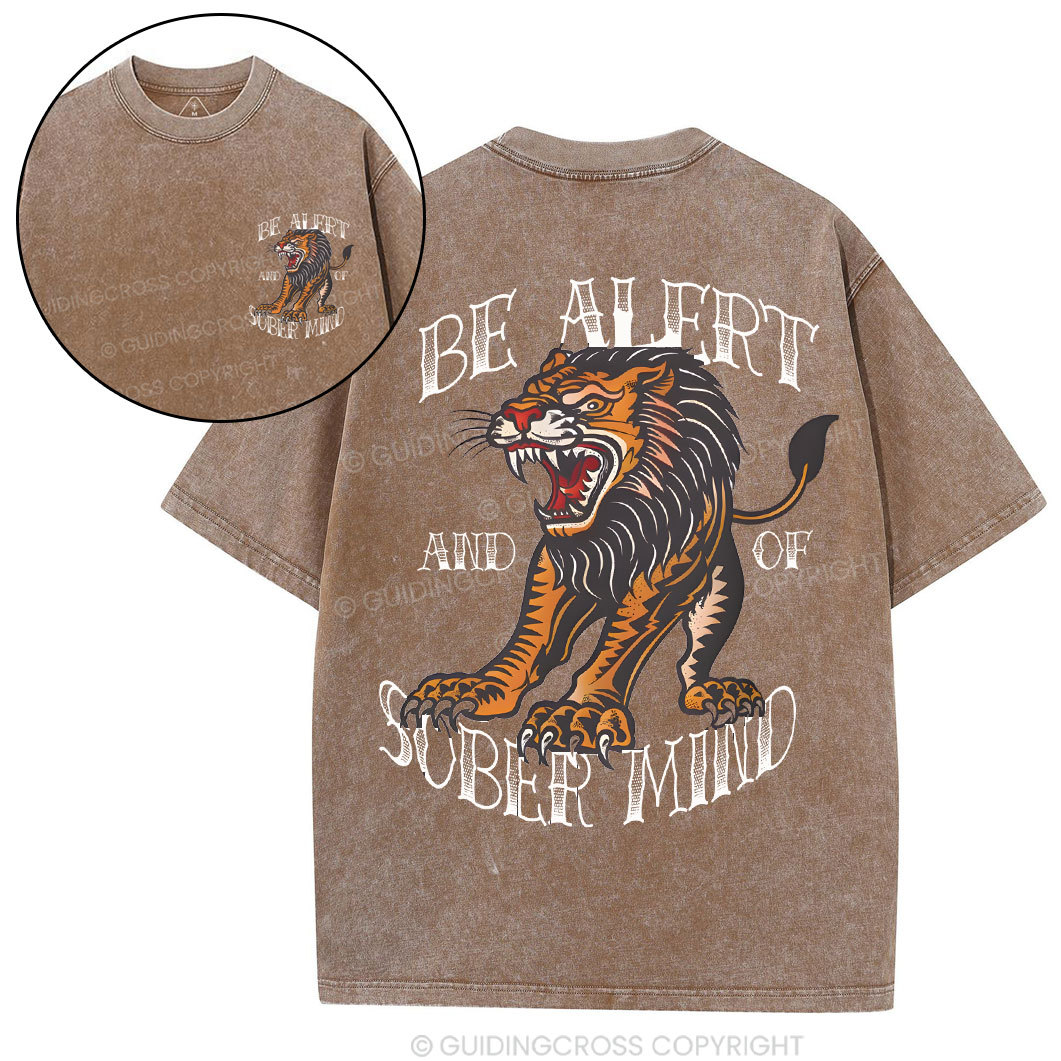 Be Alert And Of Sober Mind Chirstian Washed T-Shirt