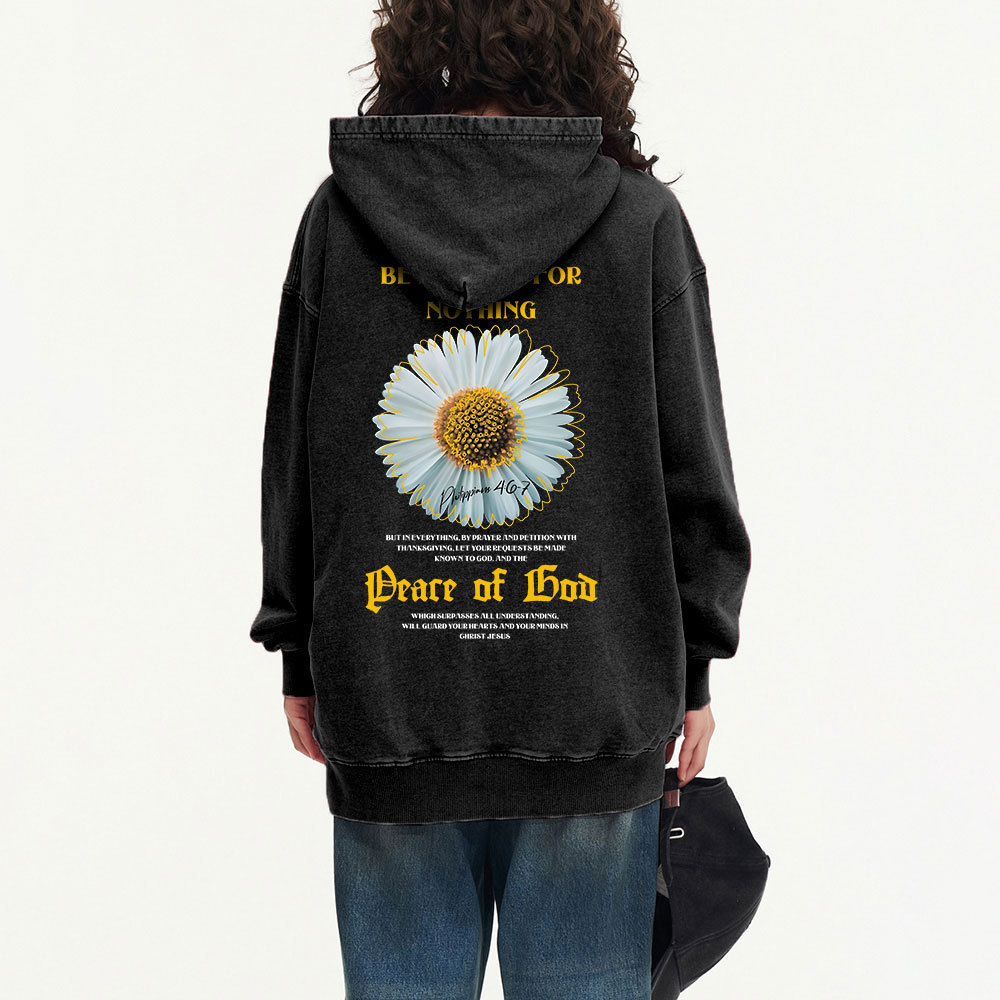 Be Anxious For Nothing Christian Washed Hoodie