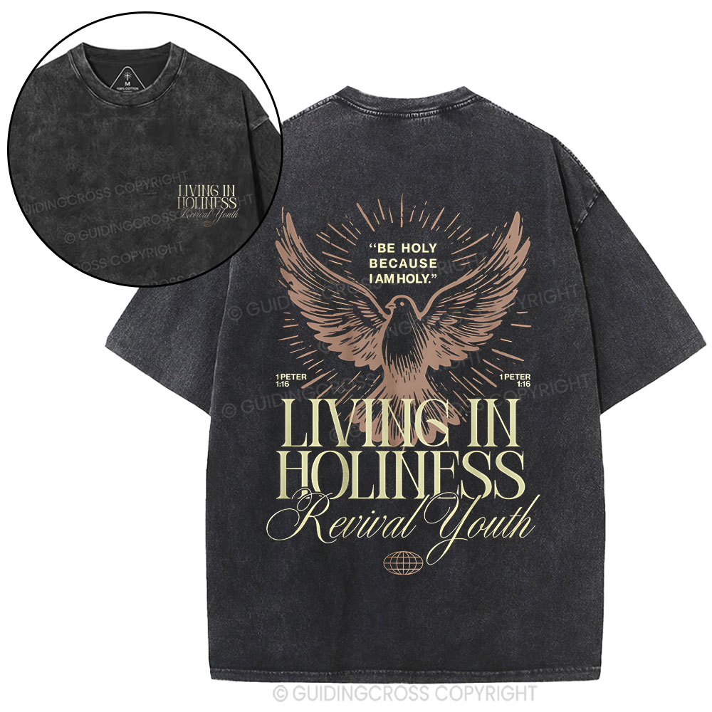 Be Holy Because I Am Holy Christian Washed T-Shirt