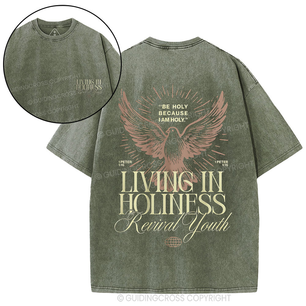 Be Holy Because I Am Holy Christian Washed T-Shirt