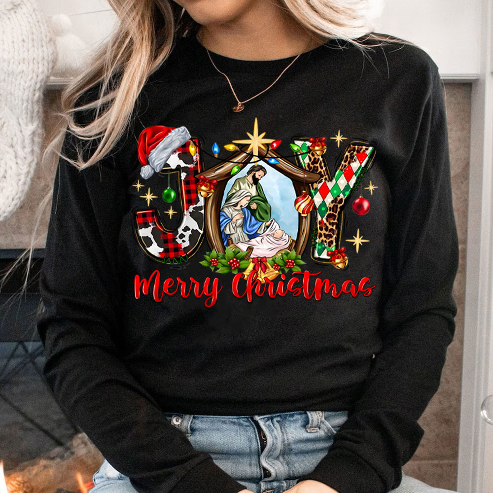 Be Joyful In Christmas Christian Long Sleeve T-Shirt