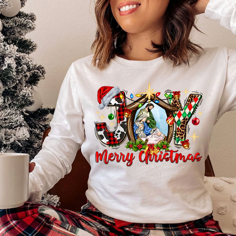 Be Joyful In Christmas Christian Long Sleeve T-Shirt