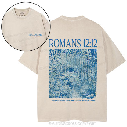 Be Joyful In Hope Christian Washed T-Shirt