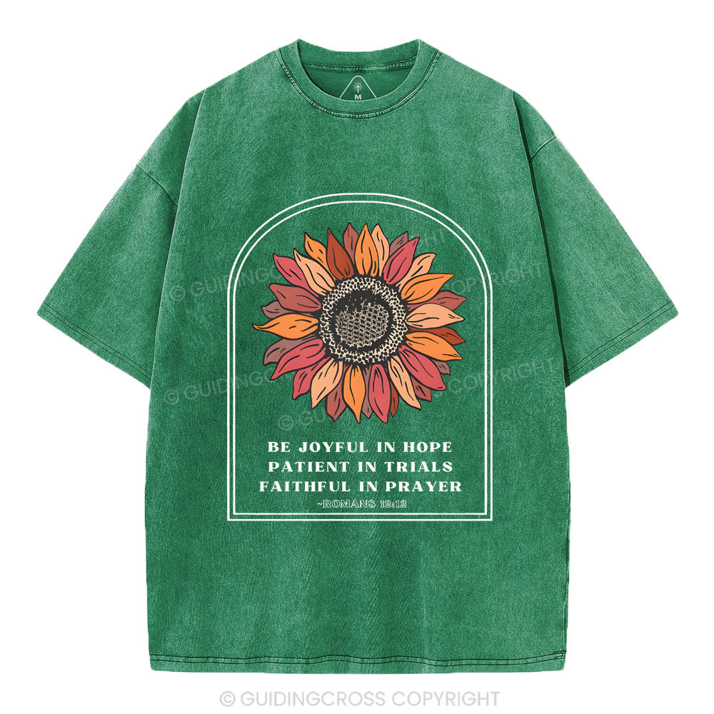Be Joyful In Hope Christian Washed T-Shirt
