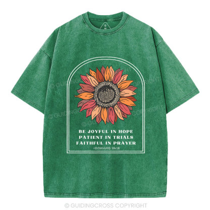 Be Joyful In Hope Christian Washed T-Shirt