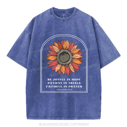 Be Joyful In Hope Christian Washed T-Shirt