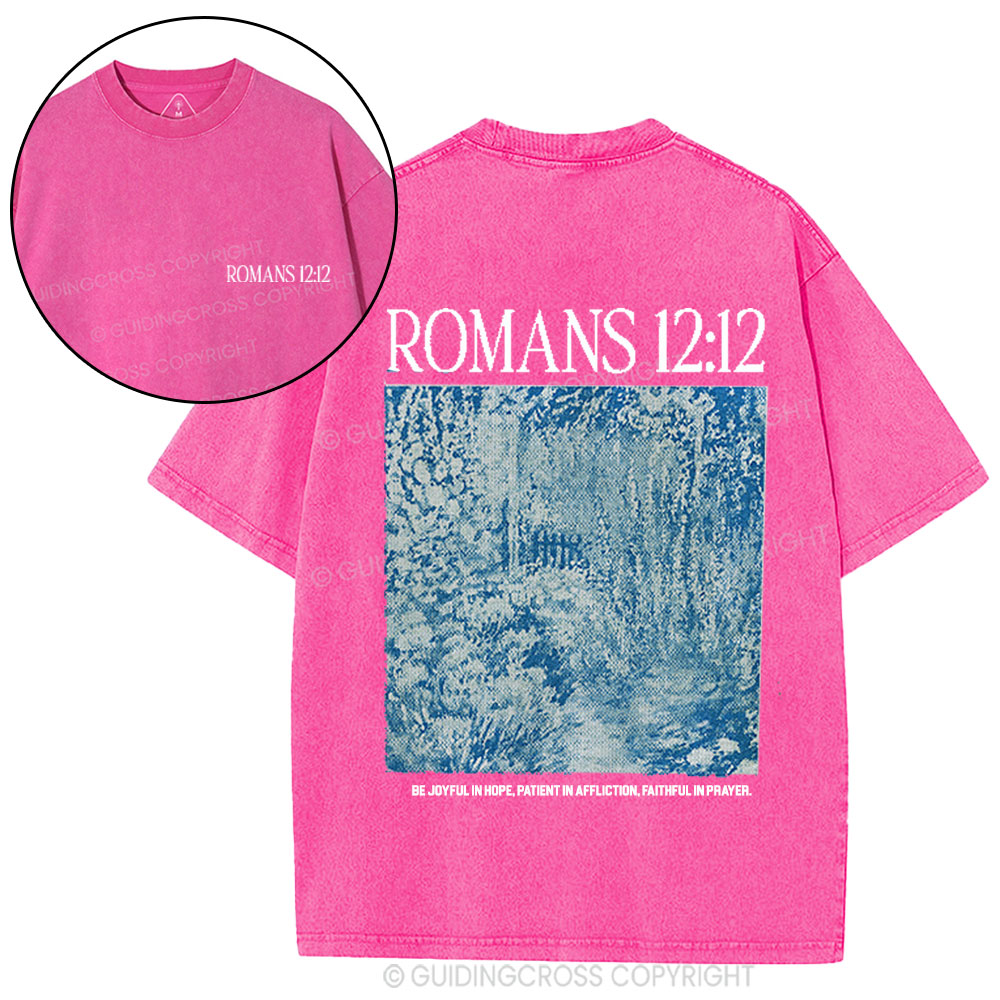 Be Joyful In Hope Christian Washed T-Shirt