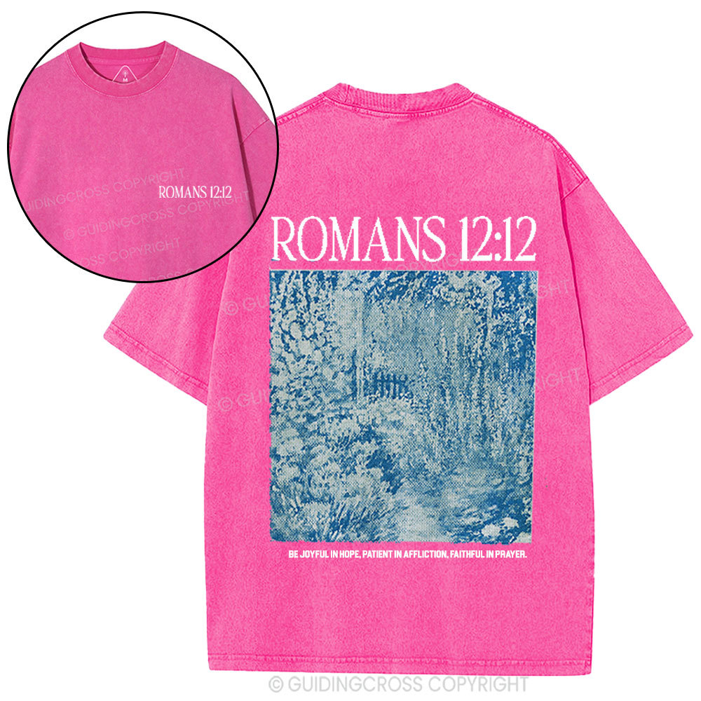 Be Joyful In Hope Christian Washed T-Shirt